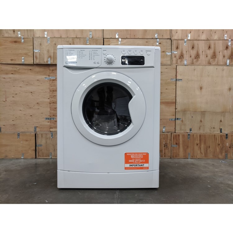 Refurbished Indesit IWDD75145UKN Freestanding 7/5KG 1400 Spin Washer Dryer White