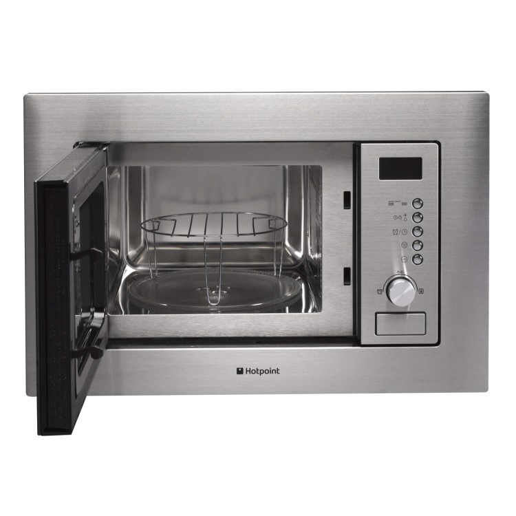 GRADE A1 - Hotpoint MWH1221X 20 Litre Built-In Microwave With Grill - Stainless Steel