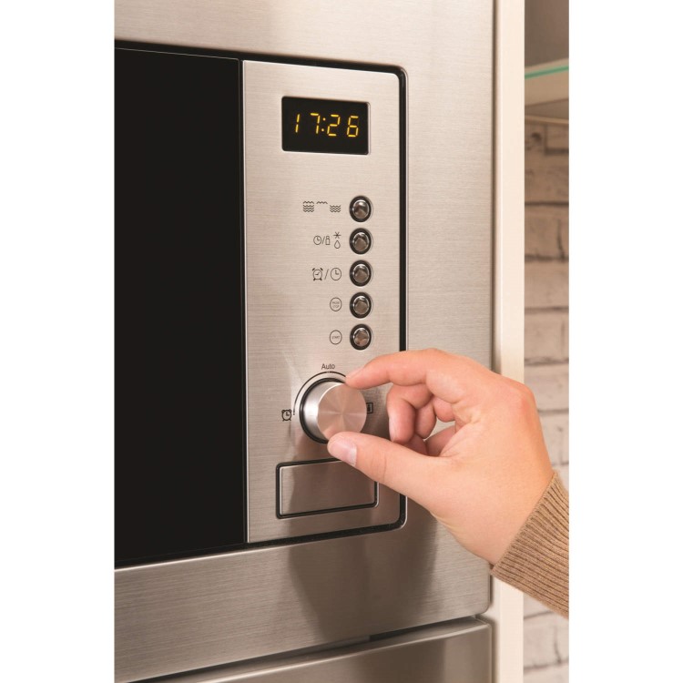 GRADE A1 - Hotpoint MWH1221X 20 Litre Built-In Microwave With Grill - Stainless Steel