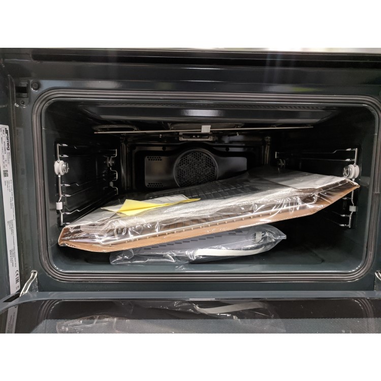 Refurbished Smeg Linea SF4120MCS 40L 1000W Compact Combination Multifunction Microwave Oven Silver Glass