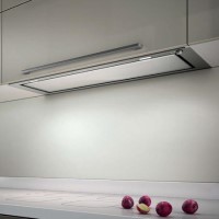 Refurbished Elica HIDDEN-120 Hidden 120cm Canopy Cooker Hood Stainless Steel And White Glass