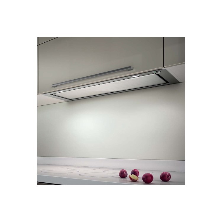 Refurbished Elica HIDDEN-120 Hidden 120cm Canopy Cooker Hood Stainless Steel And White Glass