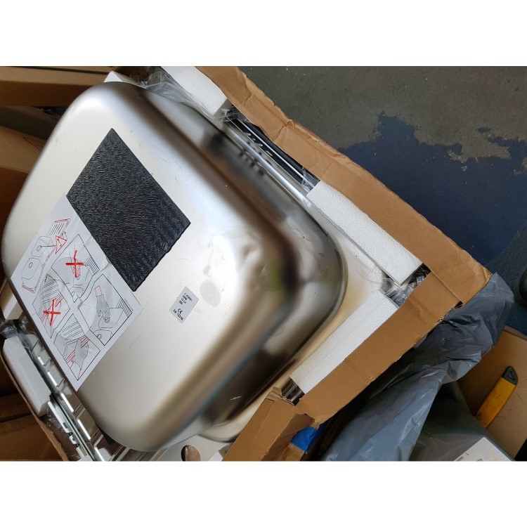 GRADE A2 - Single Bowl Chrome Stainless Steel Kitchen Sink with Right Hand Drainer - Taylor & Moore