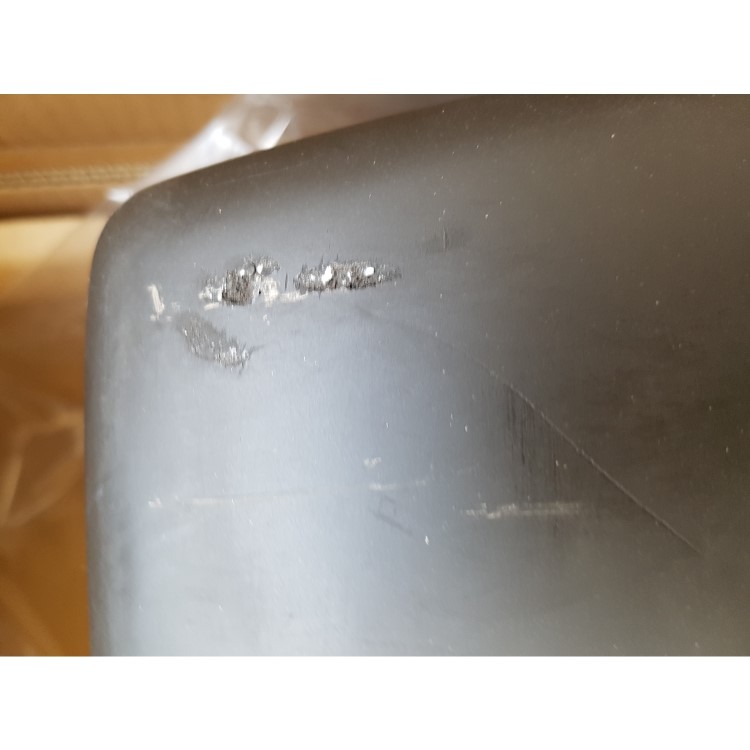 GRADE A2 - Single Bowl Undermount Black Granite Composite Kitchen Sink - Enza Madison