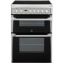 Refurbished Indesit 60cm Double Oven Electric Cooker with Ceramic Hob - Stainless Steel
