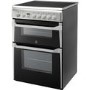 Indesit 60cm Double Oven Electric Cooker with Ceramic Hob - Stainless Steel