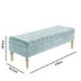 Safina Striped Top Storage Bench in Duck Egg Blue Velvet