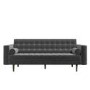 Grey Velvet 3 Seater Mid Century Quilted Sofa - Elba