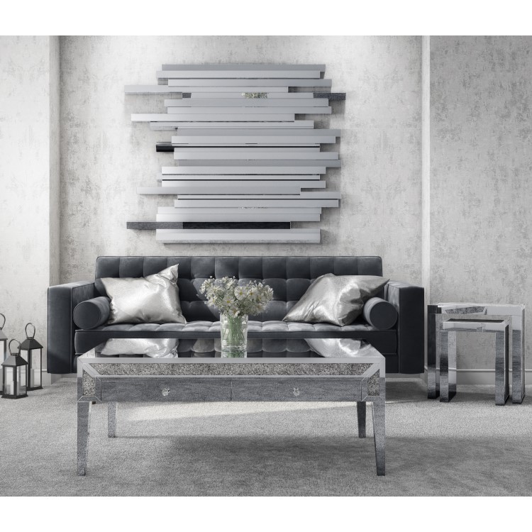 Grey Velvet 3 Seater Mid Century Quilted Sofa - Elba