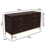 GRADE A1 - Jude Chevron Wide Chest of Drawers in Dark Wood