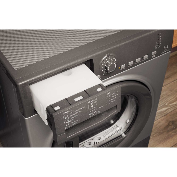 HOTPOINT TCFS73BGG Aquarius 7kg Freestanding Condenser Sensor Tumble Dryer Graphite