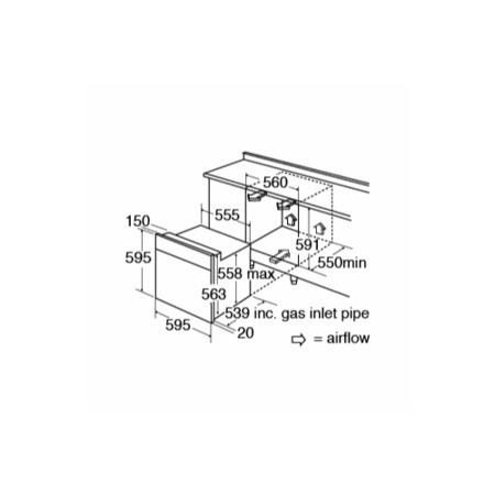 CDA Fan Assisted Gas Single Oven - Stainless Steel