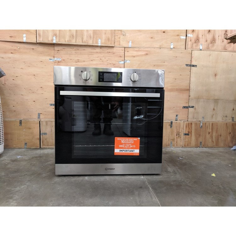 Refurbished Indesit Aria Electric Fan Single Oven - Stainless Steel