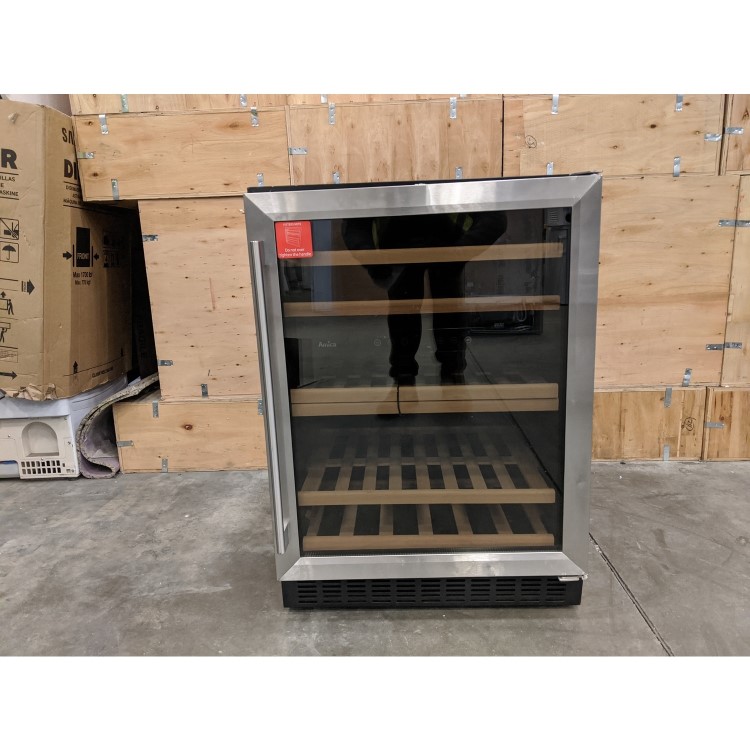 Refurbished Amica AWC600SS Freestanding 46 Bottle Dual Zone Under Counter Wine Cooler Stainless Steel