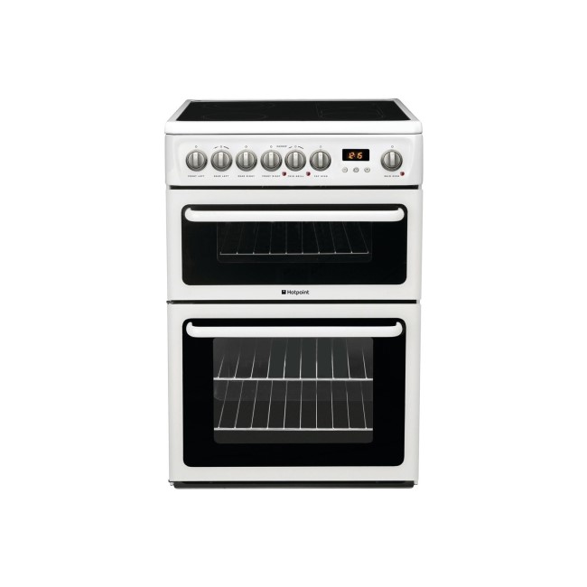 Hotpoint HAE60PS 60cm Double Oven Electric Cooker - Polar White