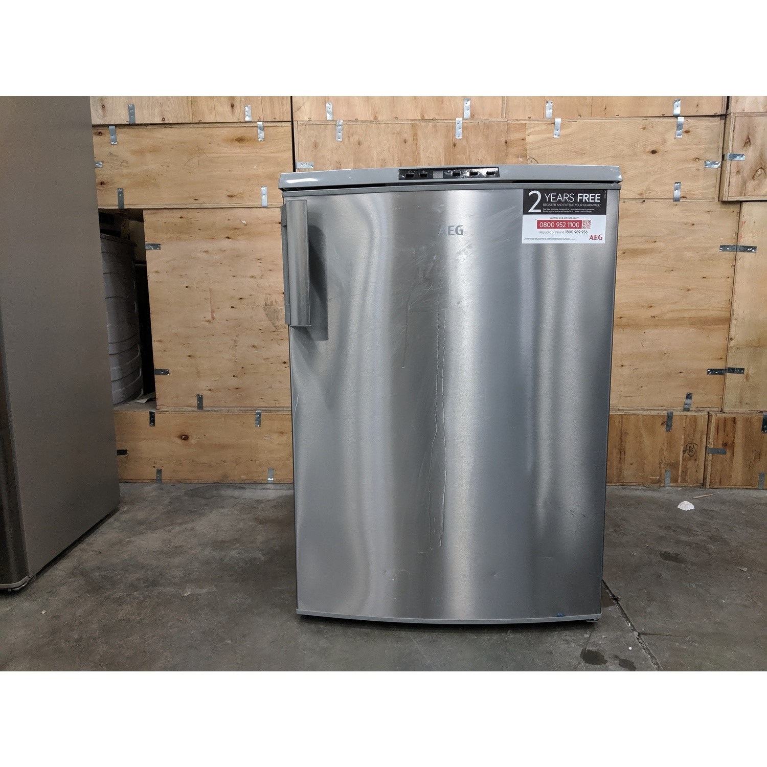 Refurbished AEG ATB68F6NX Freestanding 100 Litre Under Counter Freezer Stainless Steel