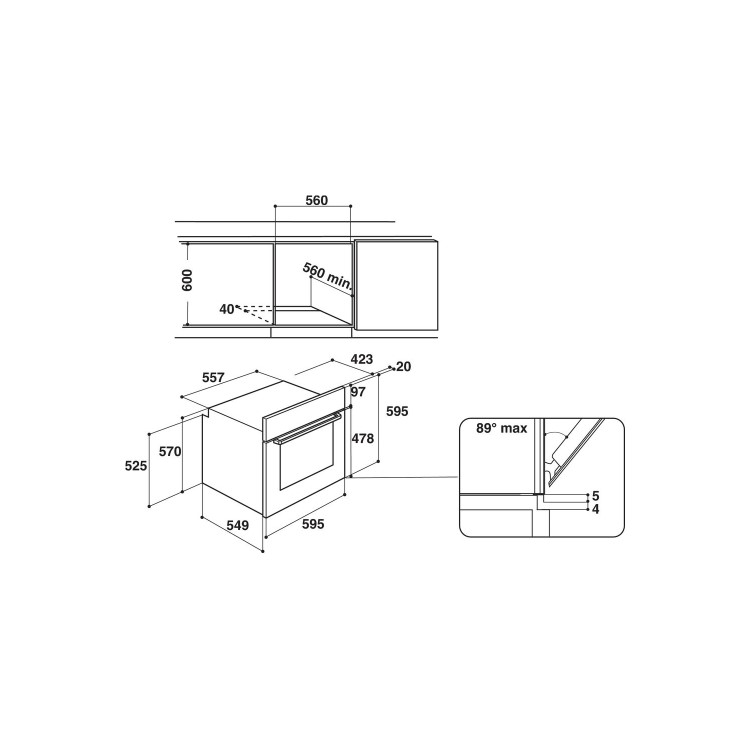 Refurbished Indesit IFW3841PIX 60cm Single Built In Electric Oven With Pyrolytic Cleaning Stainless Steel
