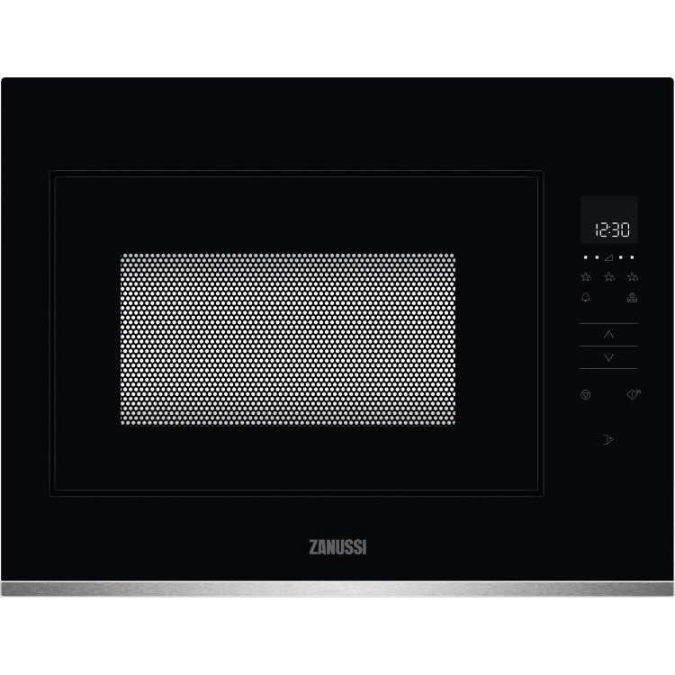 Refurbished Zanussi Series 20 25L 900W Built-in Microwave - Black with Stainless Steel Trim