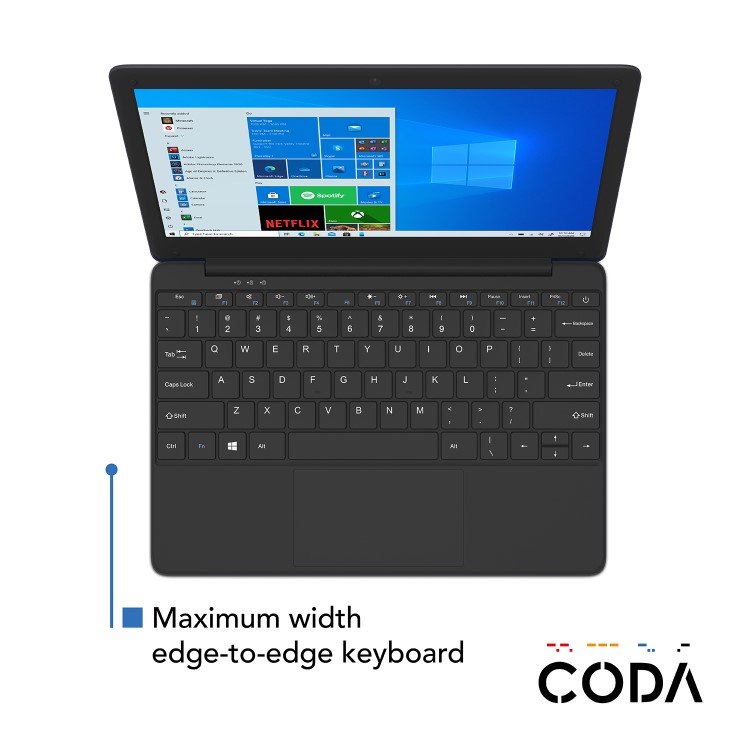 CODA 1.1 Intel Celeron N3350 4GB 64GB eMMC 11.6 Inch FHD Windows 10 S Laptop Includes 1 Year Office 365