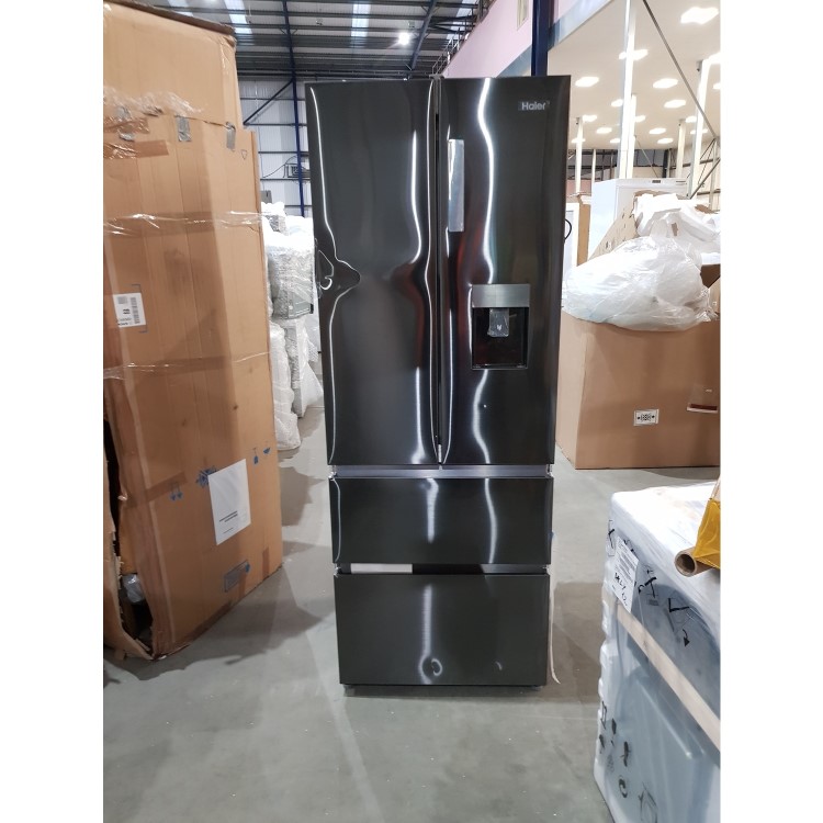 Refurbished Haier HB16WSNAA Freestanding 422 Litre 70/30 American Fridge Freezer Graphite
