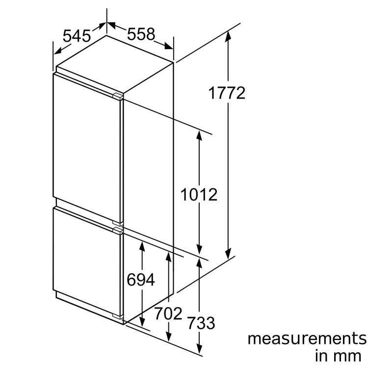 Neff N70 265 Litre 60/40 Integrated Fridge Freezer
