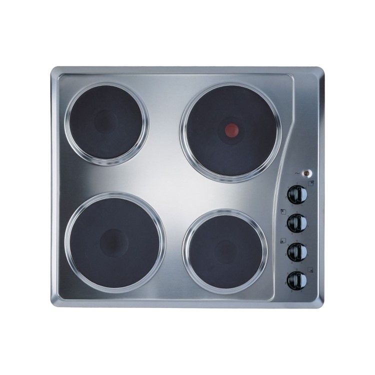 Refurbished Indesit TI60X 60cm Four Zone Solid Plate Electric Hob - Stainless Steel