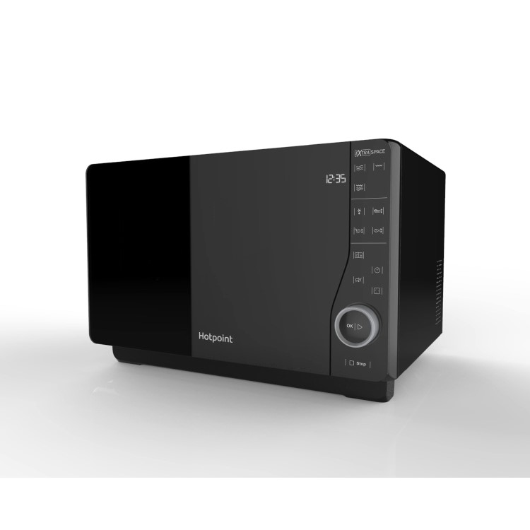 Hotpoint Xtraspace Flatbed 25L Microwave Oven With Grill - Black