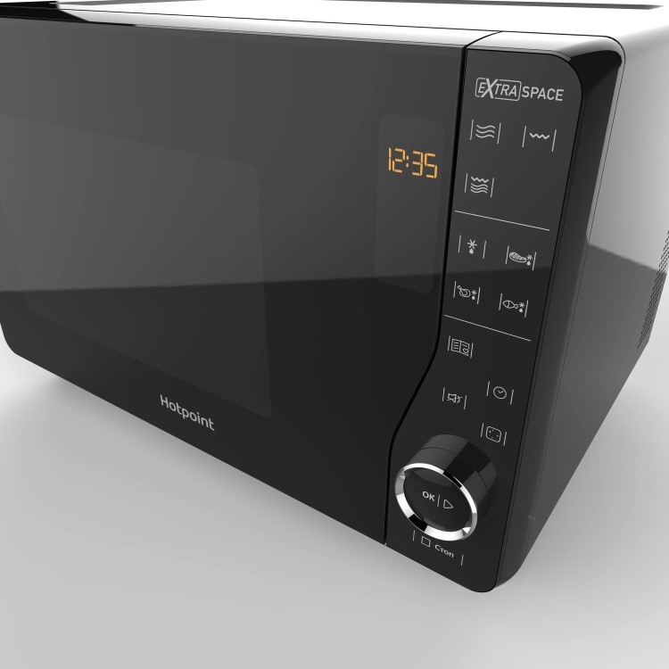 Hotpoint Xtraspace Flatbed 25L Microwave Oven With Grill - Black