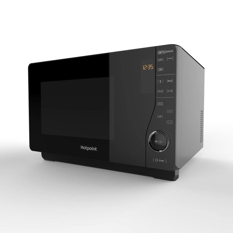 Hotpoint Xtraspace Flatbed 25L Microwave Oven With Grill - Black