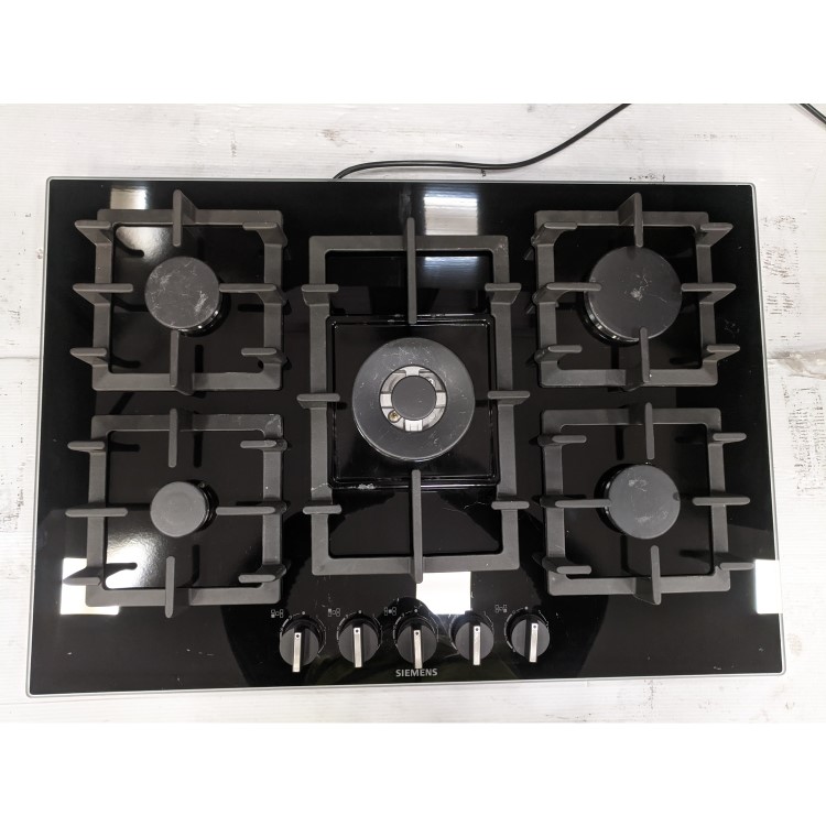 Refurbished Siemens iQ500 EP7A6QB90 75cm Gas on Glass 5 Burner Gas Hob Black