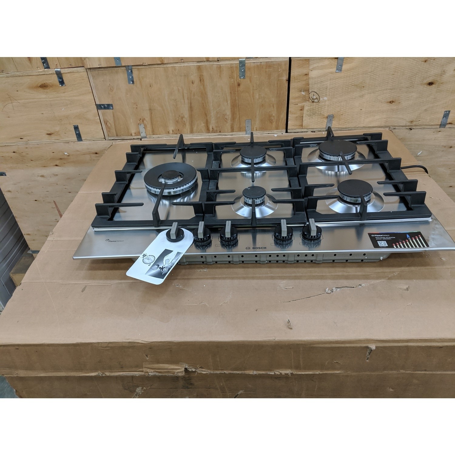 Refurbished Bosch Serie 6 PCS7A5B90 75cm 5 Burner Gas Hob Stainless Steel BuyItDirect.ie