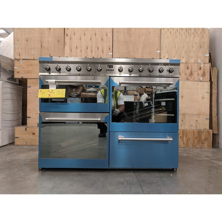 Refurbished Smeg Symphony SYD4110 110cm Dual Fuel Range Cooker Stainless Steel