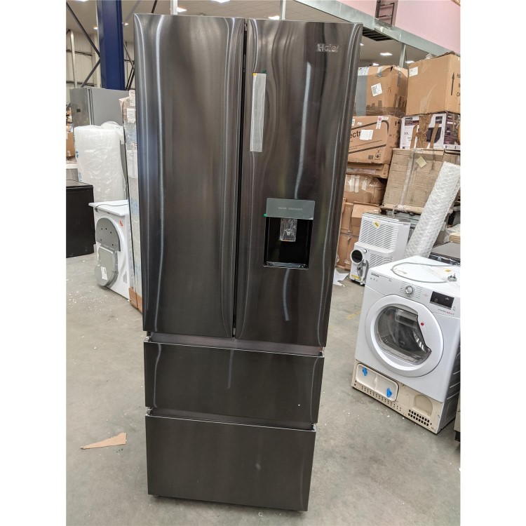 Refurbished Haier HB16WSNAA Freestanding 422 Litre 70/30 American Fridge Freezer Graphite