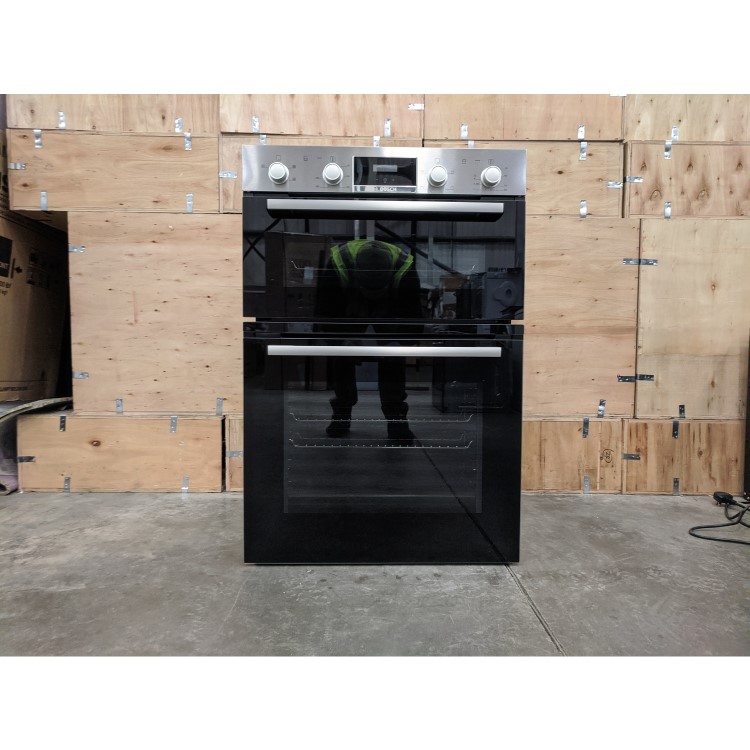 Refurbished Bosch Serie 2 MHA133BR0B 60cm Double Built In Electric Oven Stainless Steel