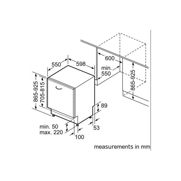 Refurbished Neff S723N60X1G 14 Place Fully Integrated Dishwasher