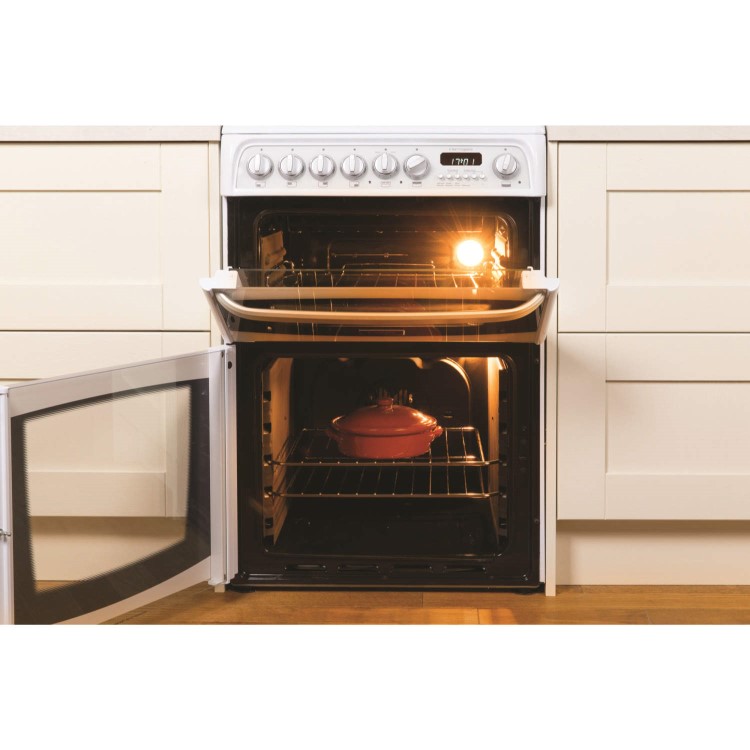 Refurbished Hotpoint CH60GCIW Carrick 60cm Gas Cooker with Double Oven White