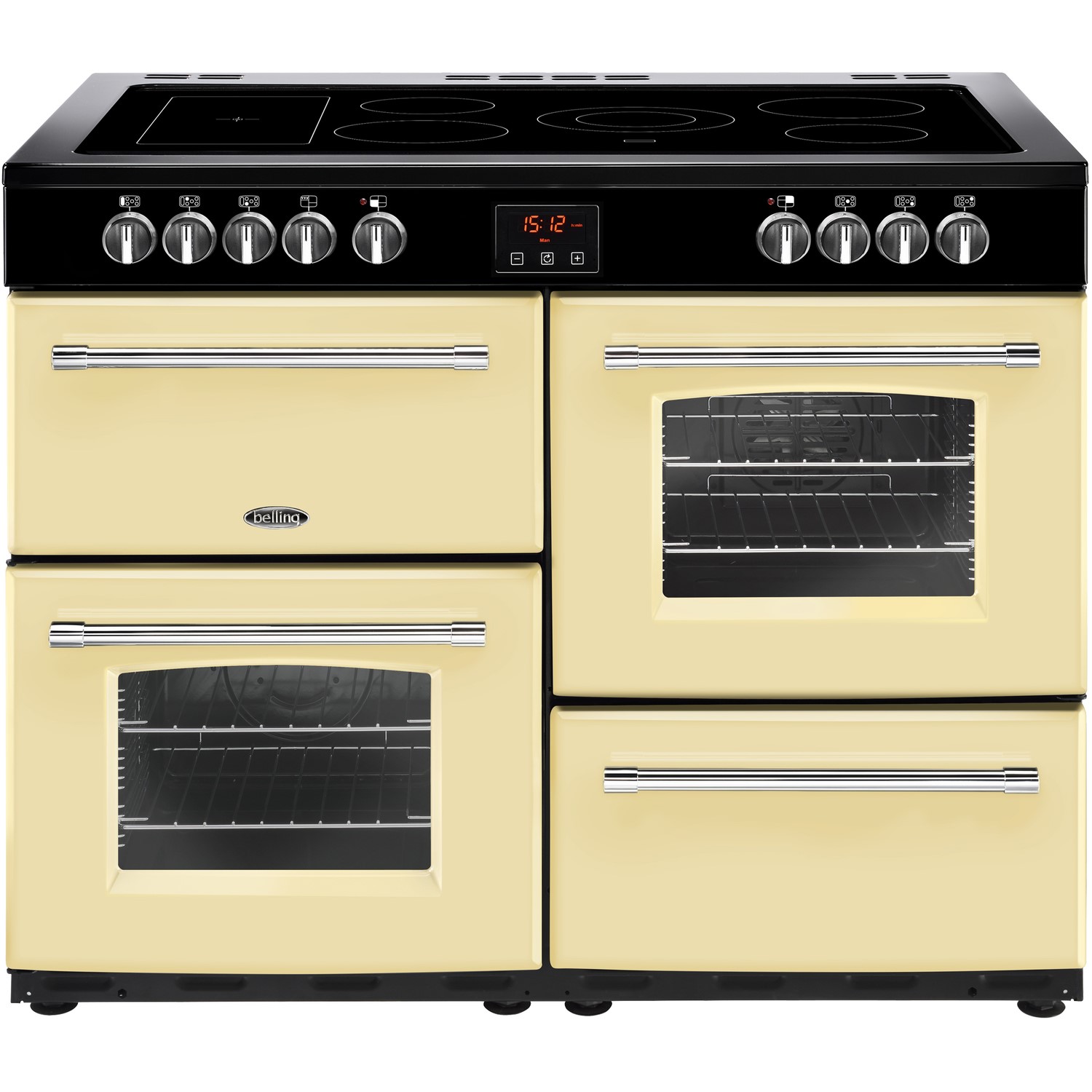 Belling Farmhouse 110E 110cm Electric Range Cooker with Ceramic Hob - Cream