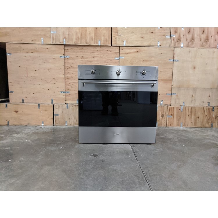 Refurbished Smeg Classic SF6341GVX 60cm Single Built In Gas Fan Oven with Electric Grill Stainless Steel
