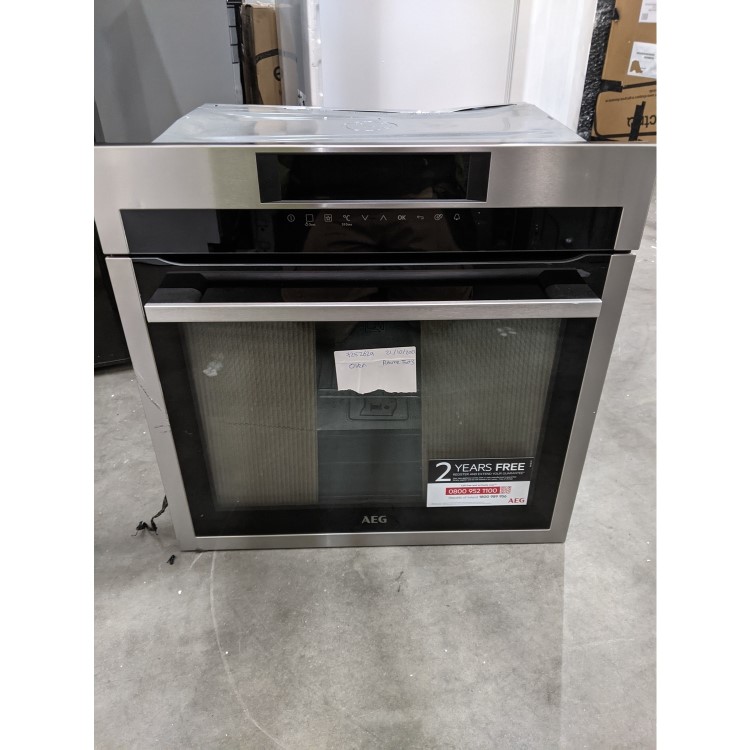 Refurbished AEG SenseCook BPE742320M 60cm Single Built In Electric Oven with Food Sensor Stainless Steel
