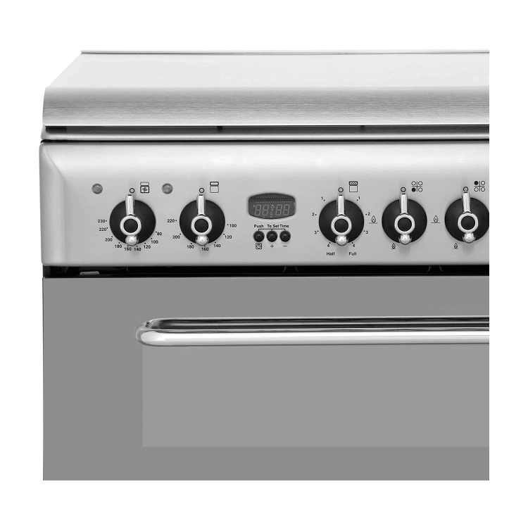 Refurbished Indesit KDP60SE 60cm Double Oven Dual Fuel Cooker Stainless Steel