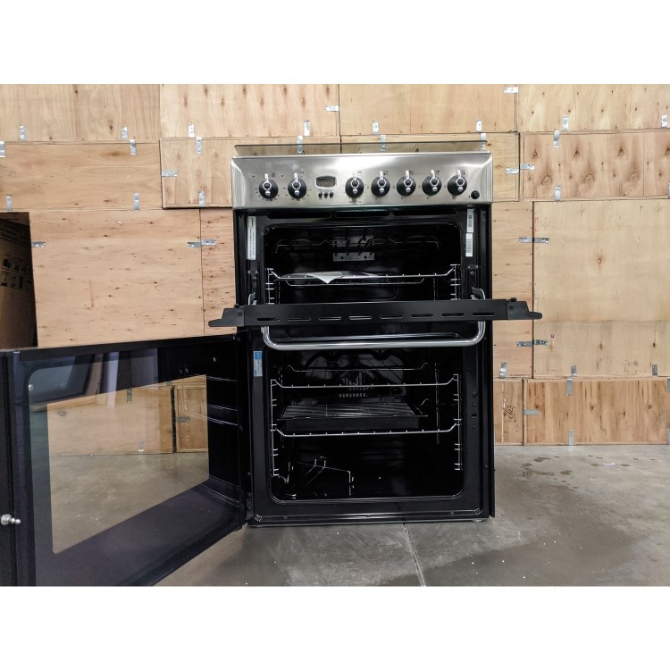 Refurbished Indesit 60cm Double Oven Dual Fuel Cooker Stainless Steel