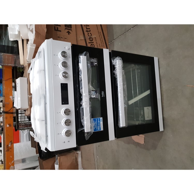 Refurbished Beko KDDF653W 60cm Double Oven Dual Fuel Cooker White