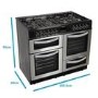 electriQ 100cm Dual Fuel Double Oven Range Cooker - Stainless Steel
