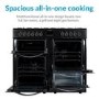 electriQ 100cm Dual Fuel Double Oven Range Cooker - Stainless Steel