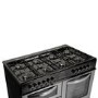 electriQ 100cm Dual Fuel Double Oven Range Cooker - Stainless Steel