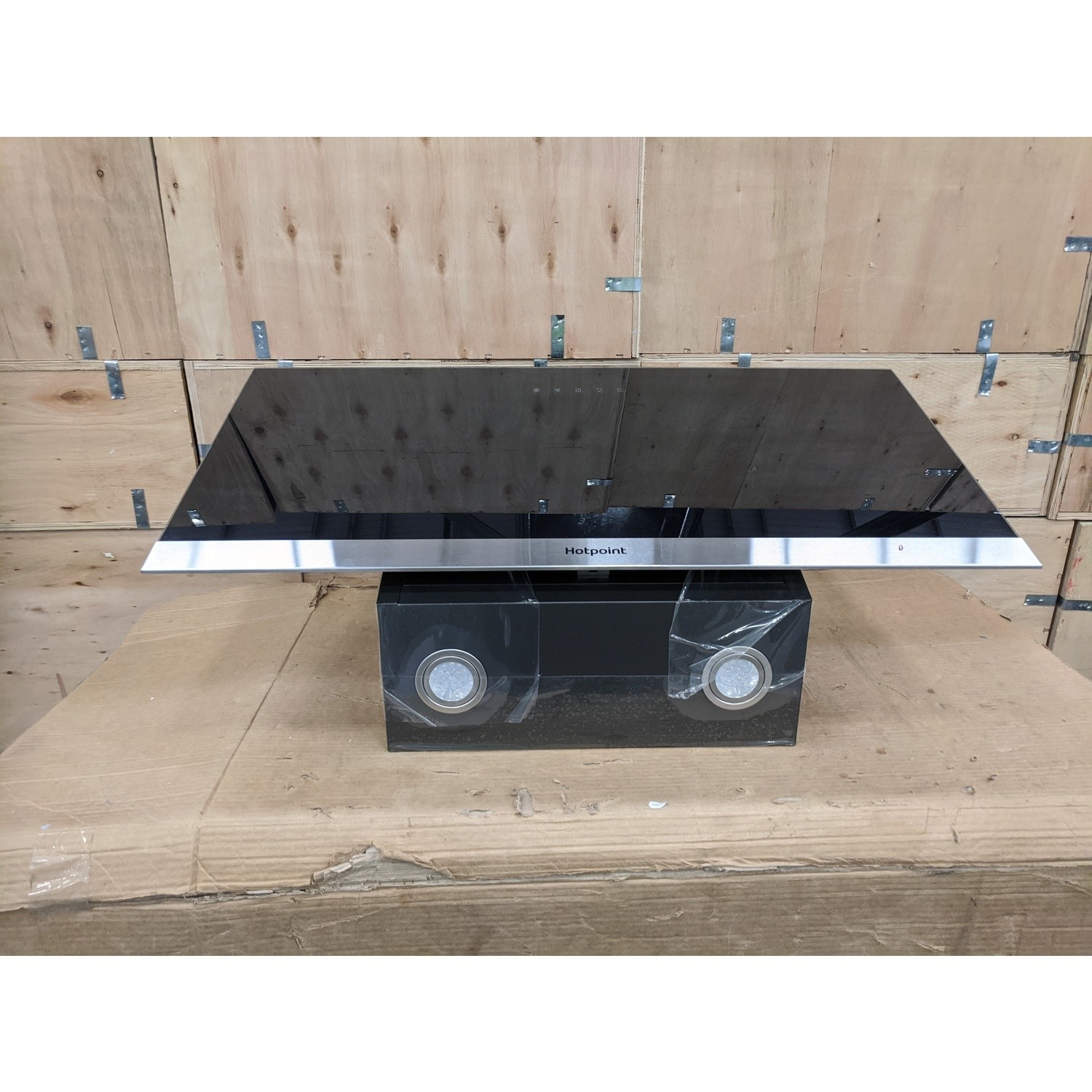 Refurbished Hotpoint PHVP87FLTK 80cm Angled Cooker Hood Black