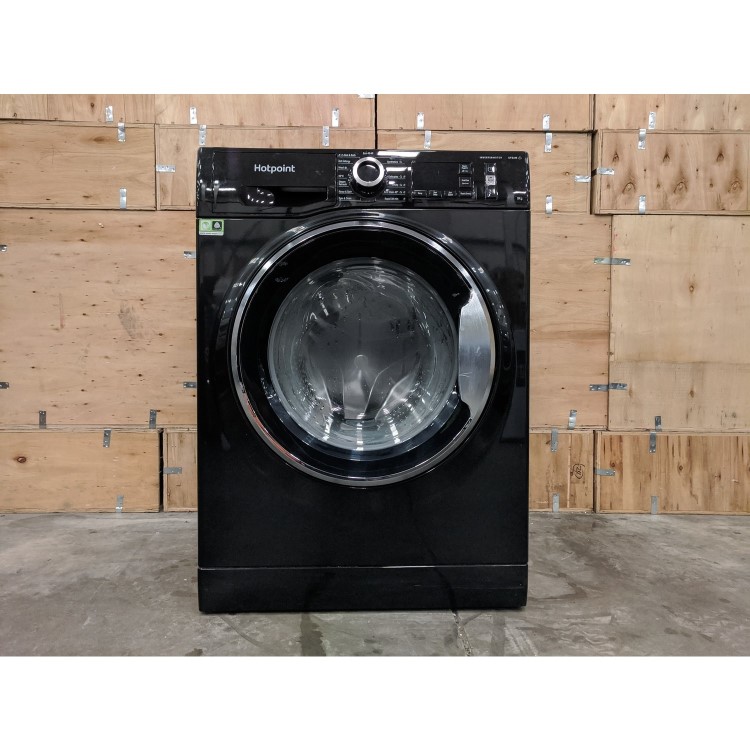 Refurbished Hotpoint NM11945BCAUKN Freestanding 9KG 1400 Spin Washing Machine Black
