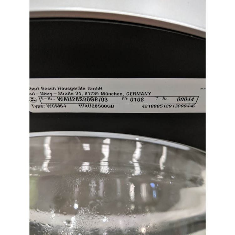 Refurbished Bosch Serie 6 WAU28S80GB Freestanding 8KG 1400 Spin Washing Machine with i-Dos White