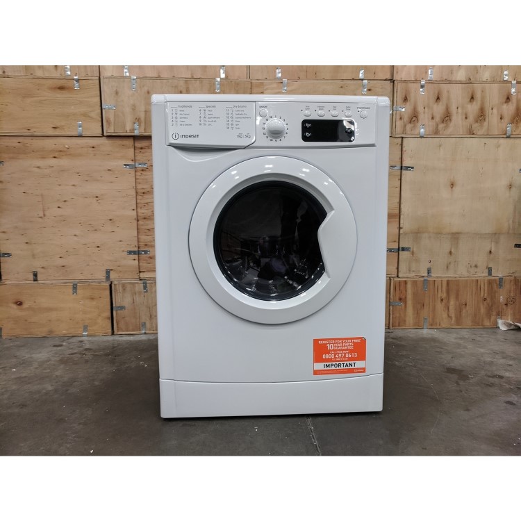 Refurbished Indesit IWDD75125UKN Freestanding 7/5KG 1200 Spin Washer Dryer White