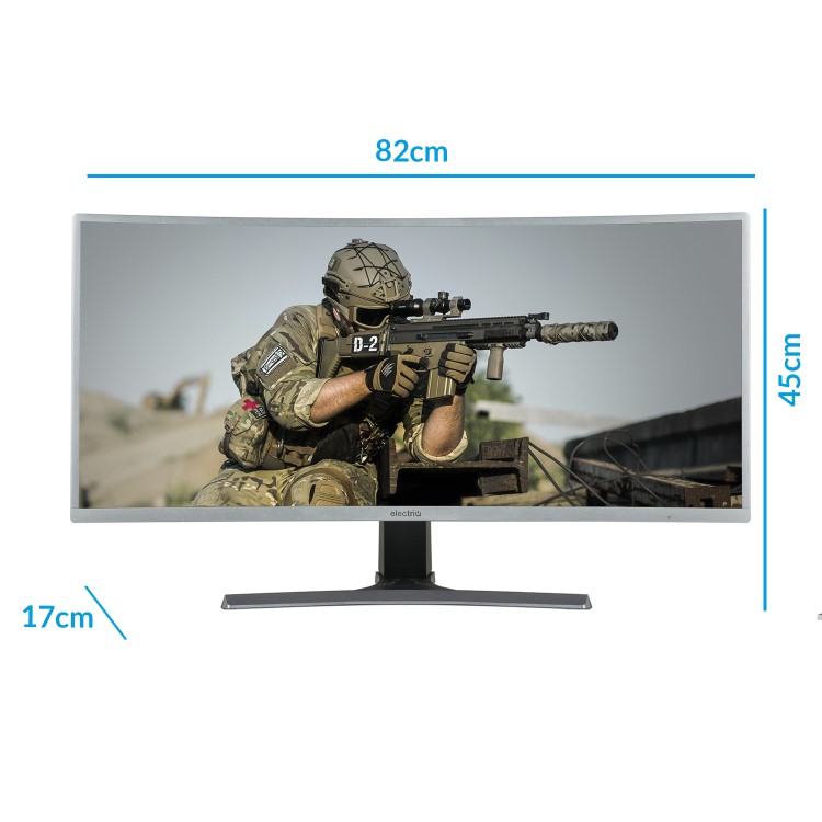 Refurbished electriQ WQHD HDR FreeSync 35'' 100Hz Curved UltraWide Gaming Monitor
